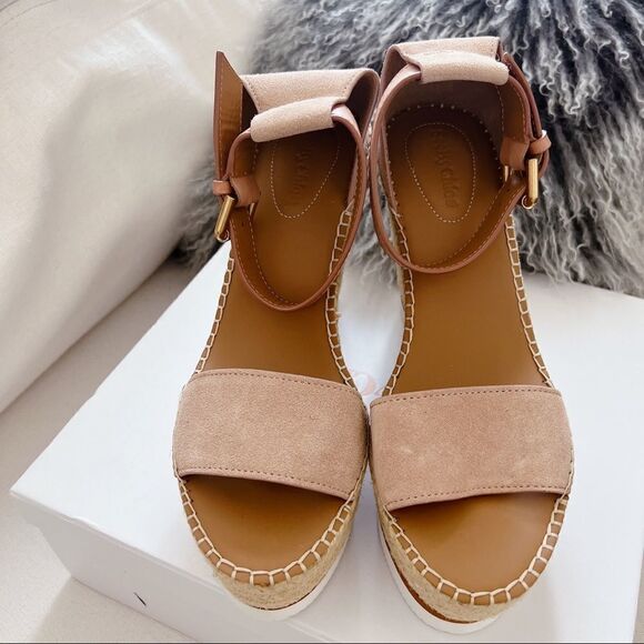 See by Chloe Womens Glyn Suede Sandals light/Pastel pink size 40 - Picture 4 of 9